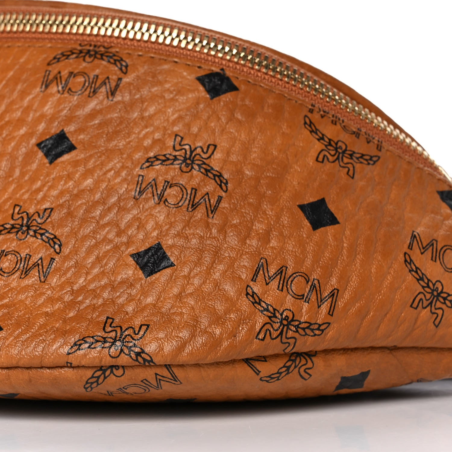 MCM Visetos Medium Fusten Belt Bag Cognac 9 of 10