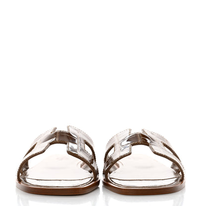 Hermes Shiny Alligator Oran Sandals 35 Ficelle 2 of 9
