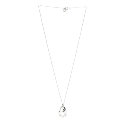 Tiffany Sterling Silver 1837 Double Interlocking Drop Pendant Necklace 3 of 4