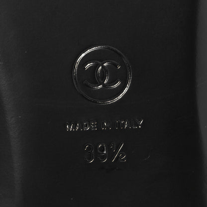 Chanel Shiny Goatskin Quilted CC Mules Sandals 39.5 Black 8 of 10