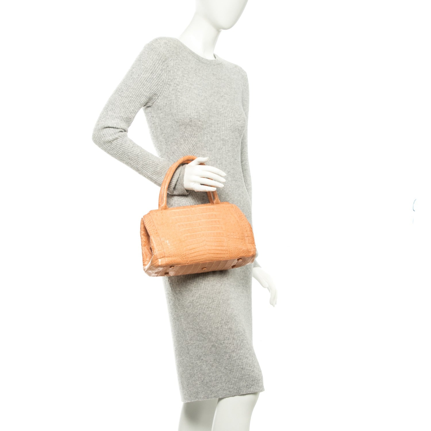 Nancy Gonzalez Crocodile Frame Bag Peach 2 of 7