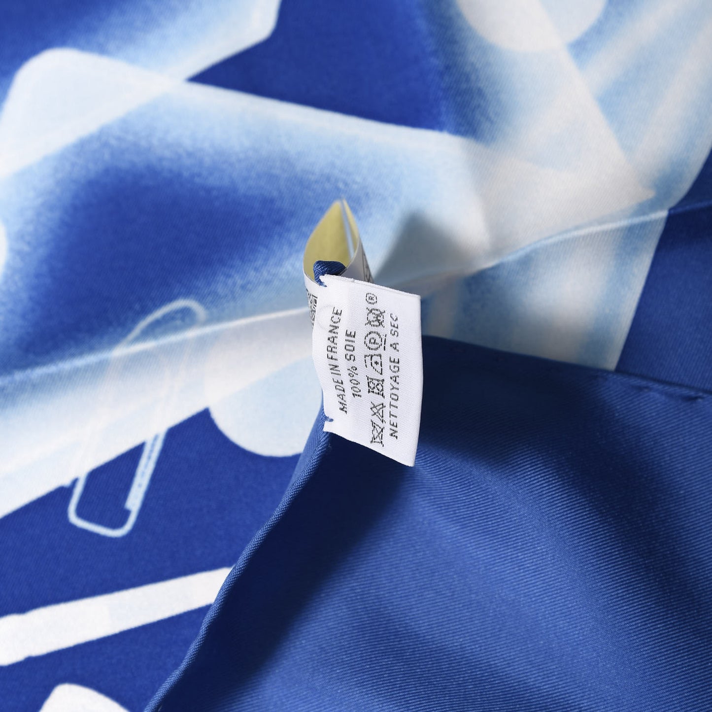 Silk Please Check In Scarf 90 Bleu Moyen Ciel White