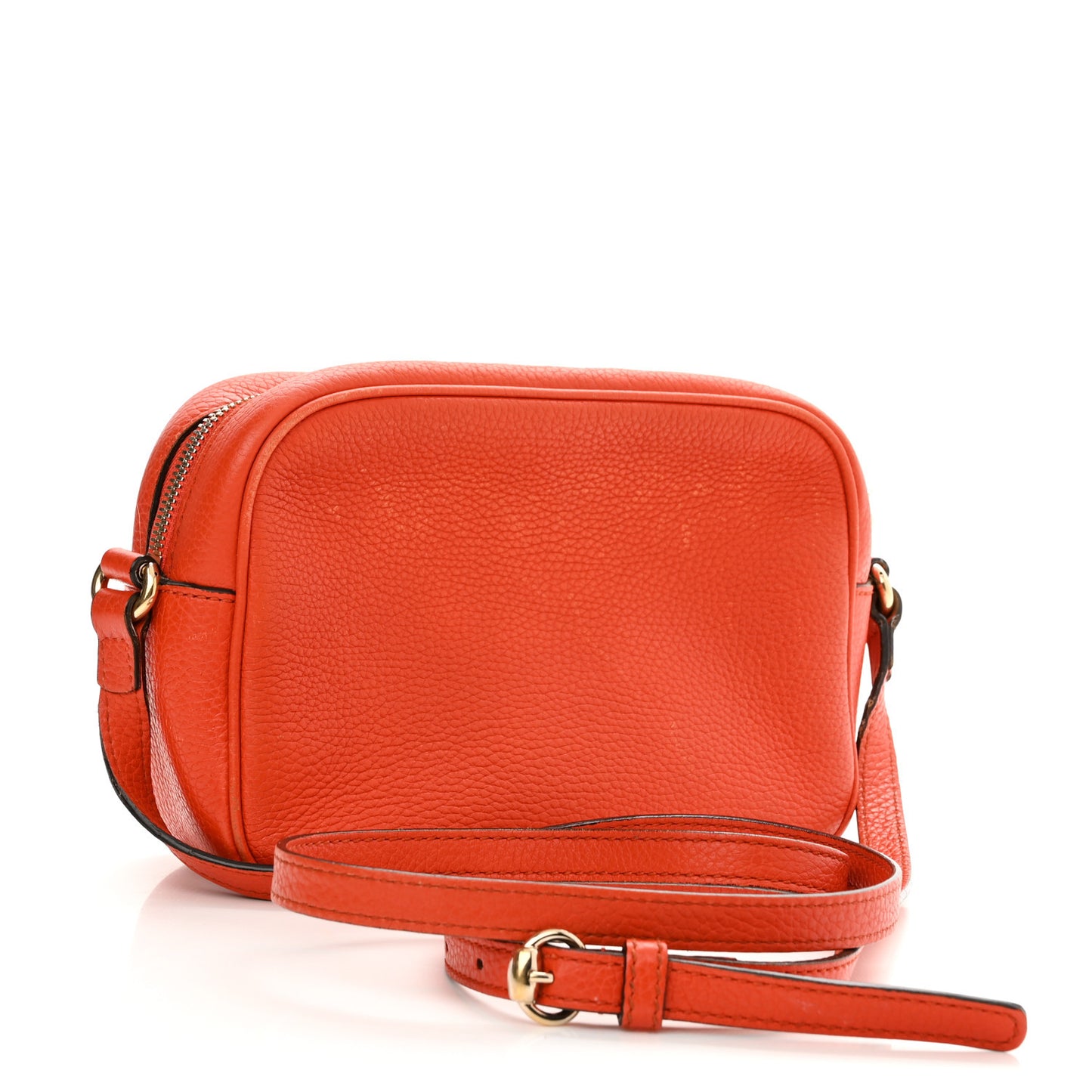 Pebbled Calfskin Small Soho Disco Bag Sun Orange