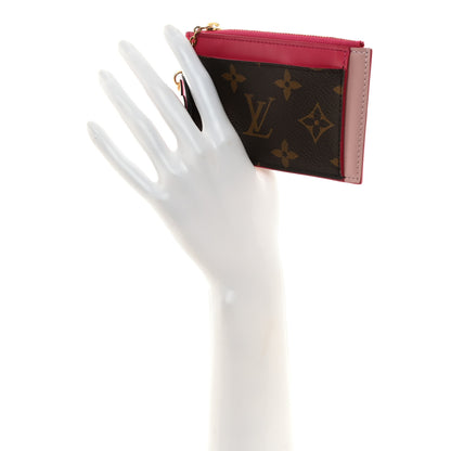Louis Vuitton Monogram Blooming Flowers Zipped Card Holder Hot Pink Rose Ballerine 2 of 8