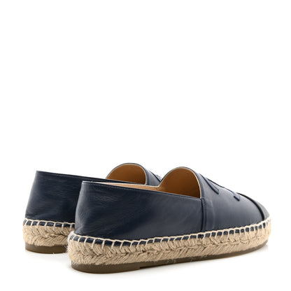 Chanel Lambskin CC Espadrilles 38 Navy Black 4 of 10