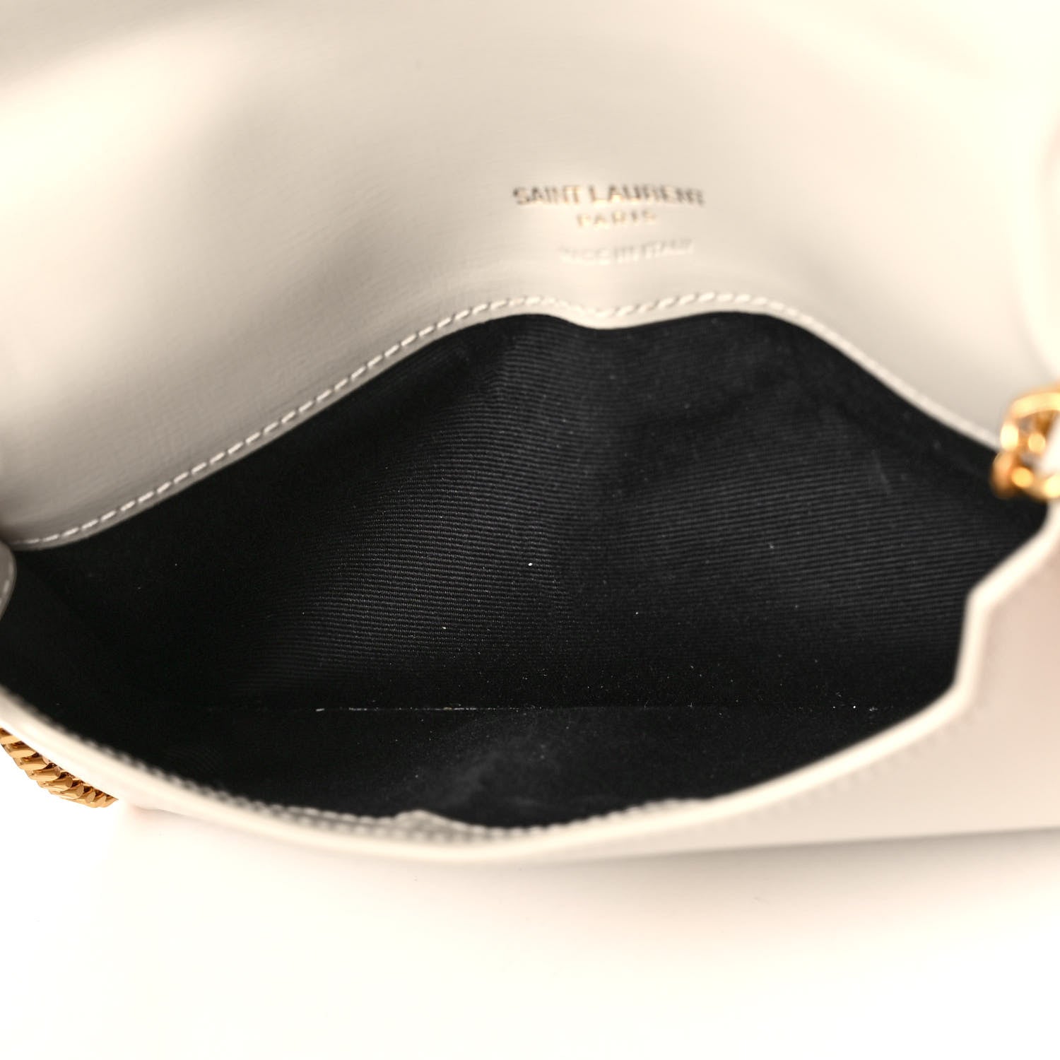 Saint Laurent Smooth Calfskin Monogram Phone Holder Crossbody White 5 of 11