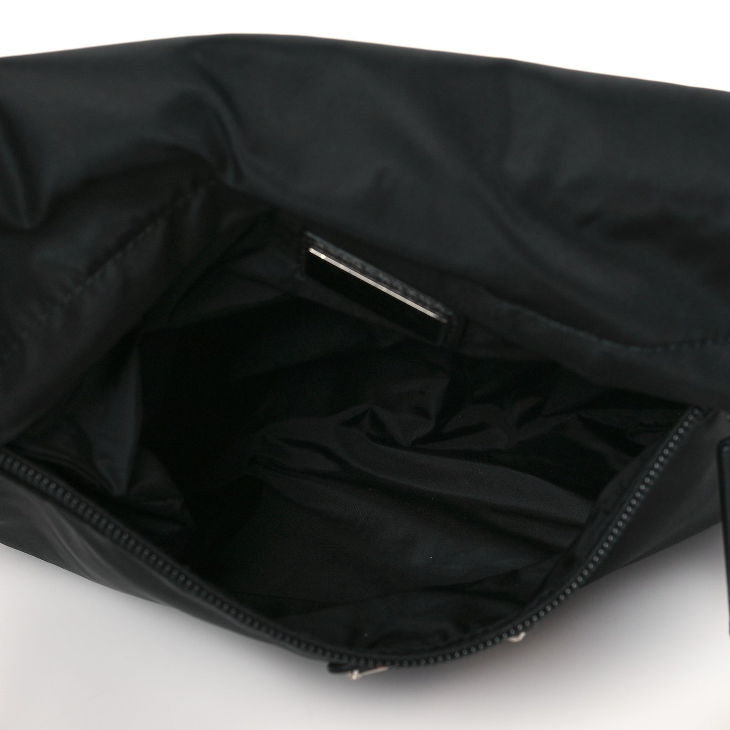 Tessuto Nylon Flat Flap Messenger Bag Black