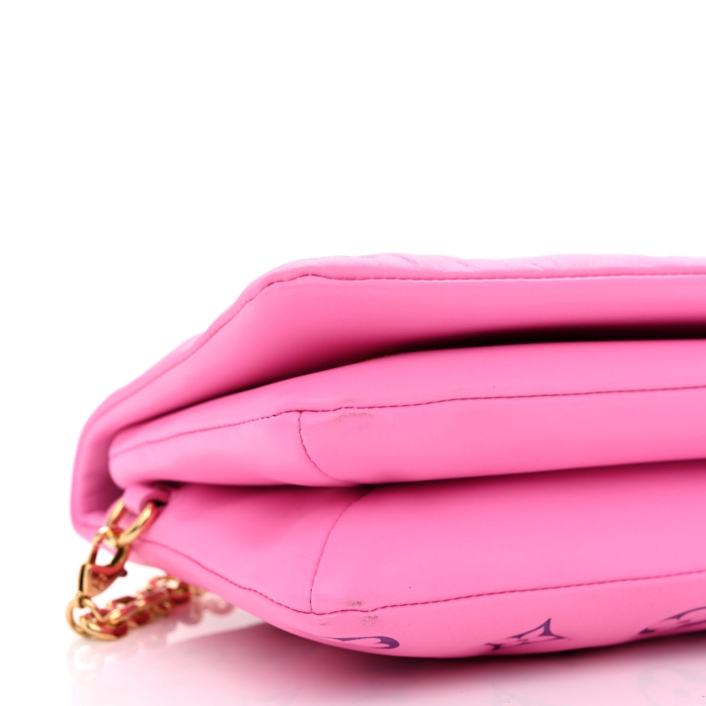Lambskin Embossed Monogram Vuittamins Pochette Coussin Rose Violet