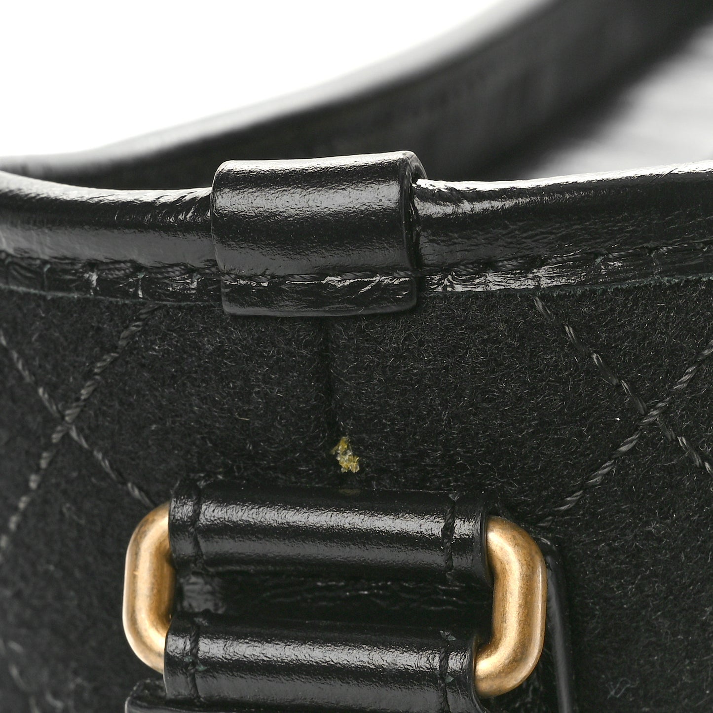 Wool Calfskin Quilted Medium Gabrielle Hobo Black