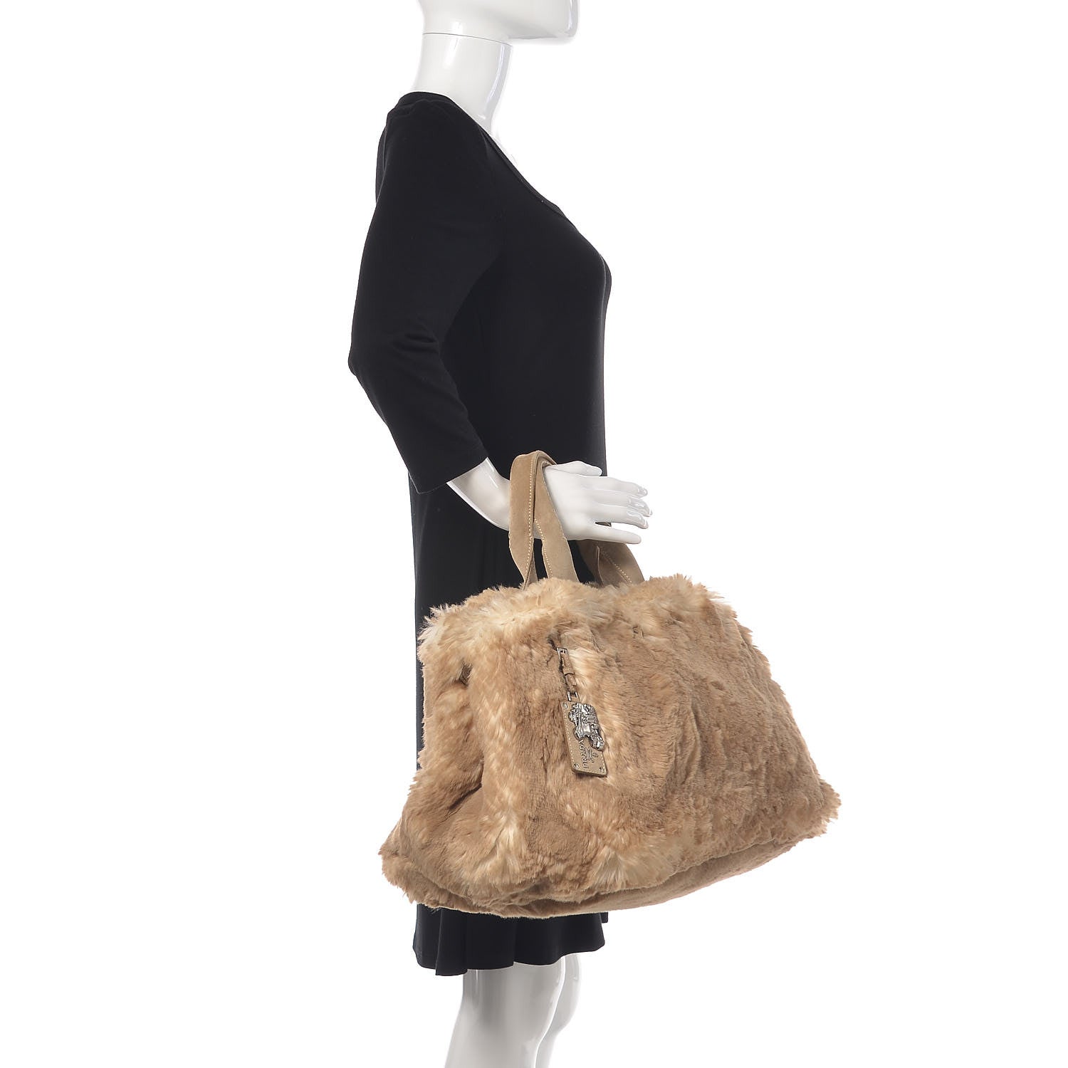 Prada Eco Lapin Faux Fur Open Top Tote Cipria 2 of 8
