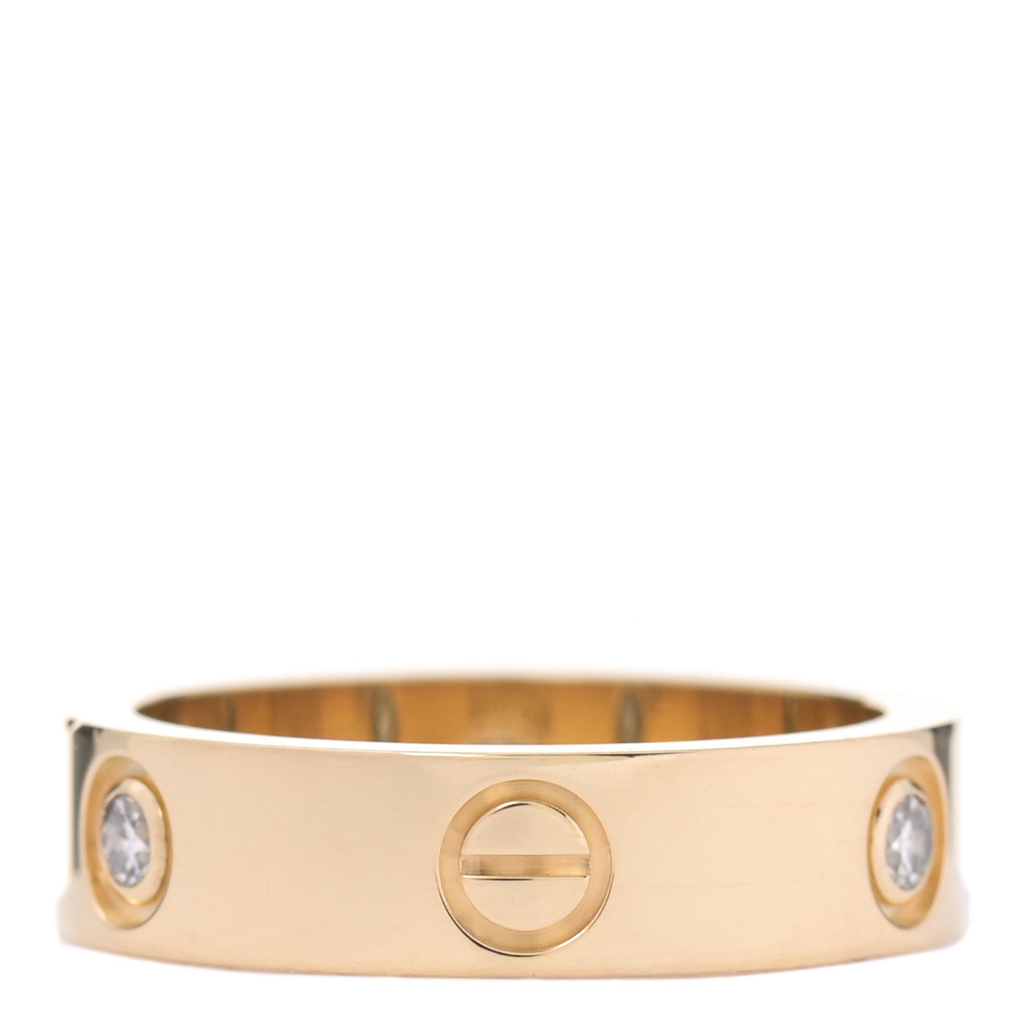 Cartier 18K Yellow Gold 3 Diamond 5.5mm LOVE Ring 58 8.25 3 of 4