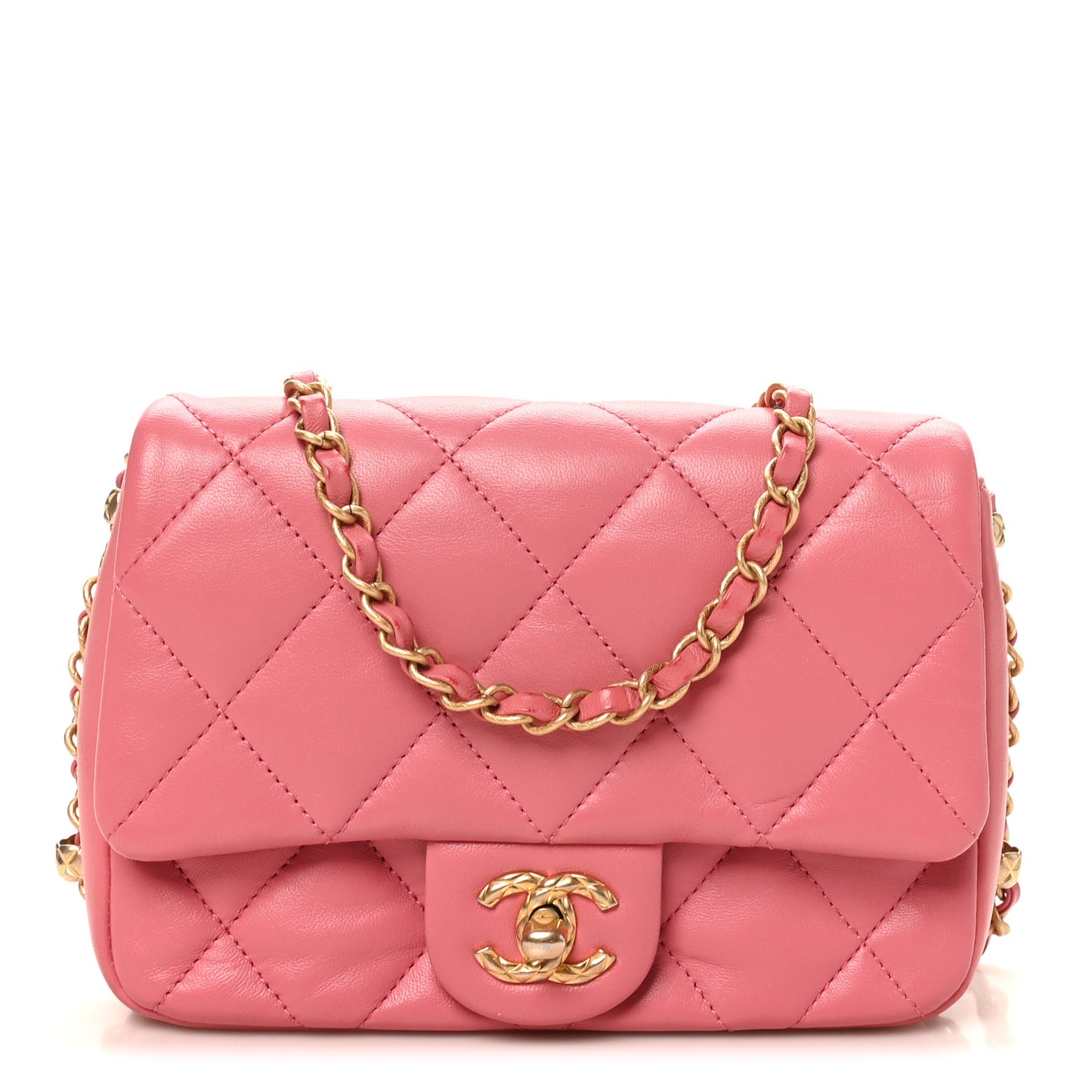 Lambskin Quilted CC Small Dynasty Flap Pink