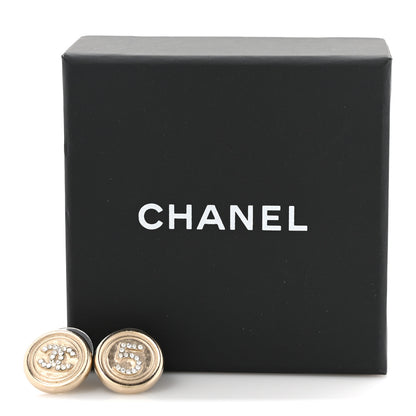 Chanel Crystal CC No 5 Round Earrings Gold 5 of 5