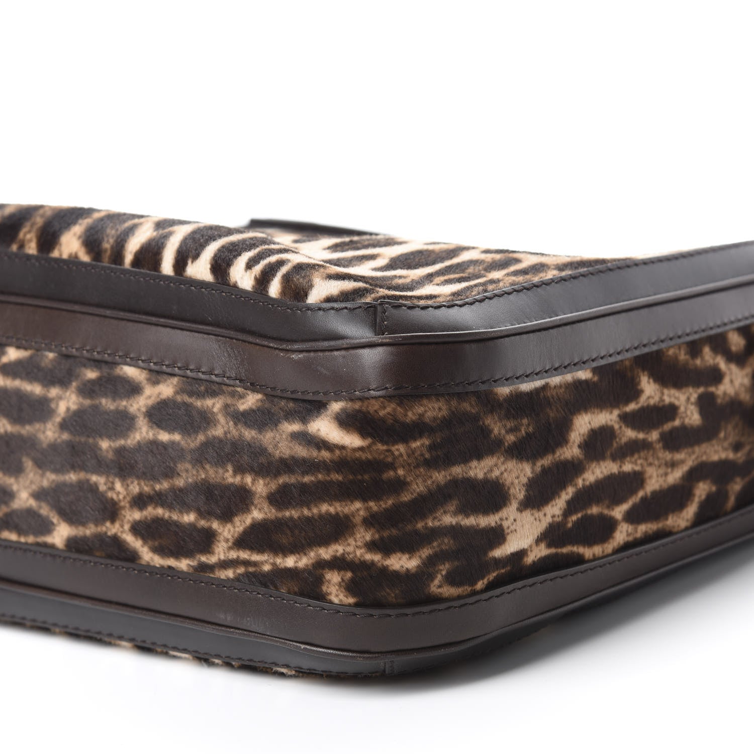 Gucci Calf Hair Leopard Print Medium Heritage Shoulder Bag Dark Brown 7 of 13