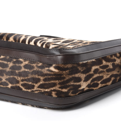 Gucci Calf Hair Leopard Print Medium Heritage Shoulder Bag Dark Brown 7 of 13