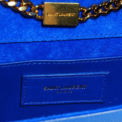 Saint Laurent Grain De Poudre Small Classic Monogram Satchel Royal Blue 5 of 7