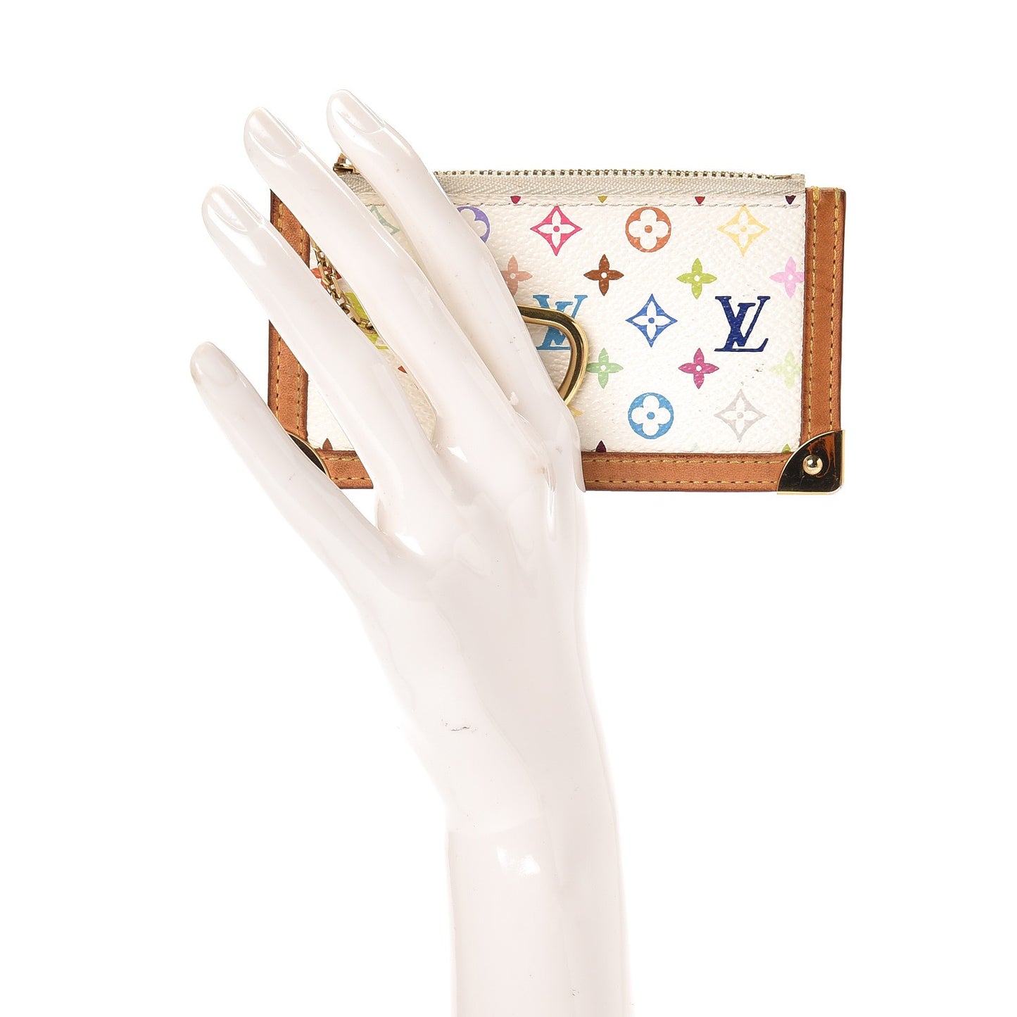 Monogram Multicolor Key Pouch White