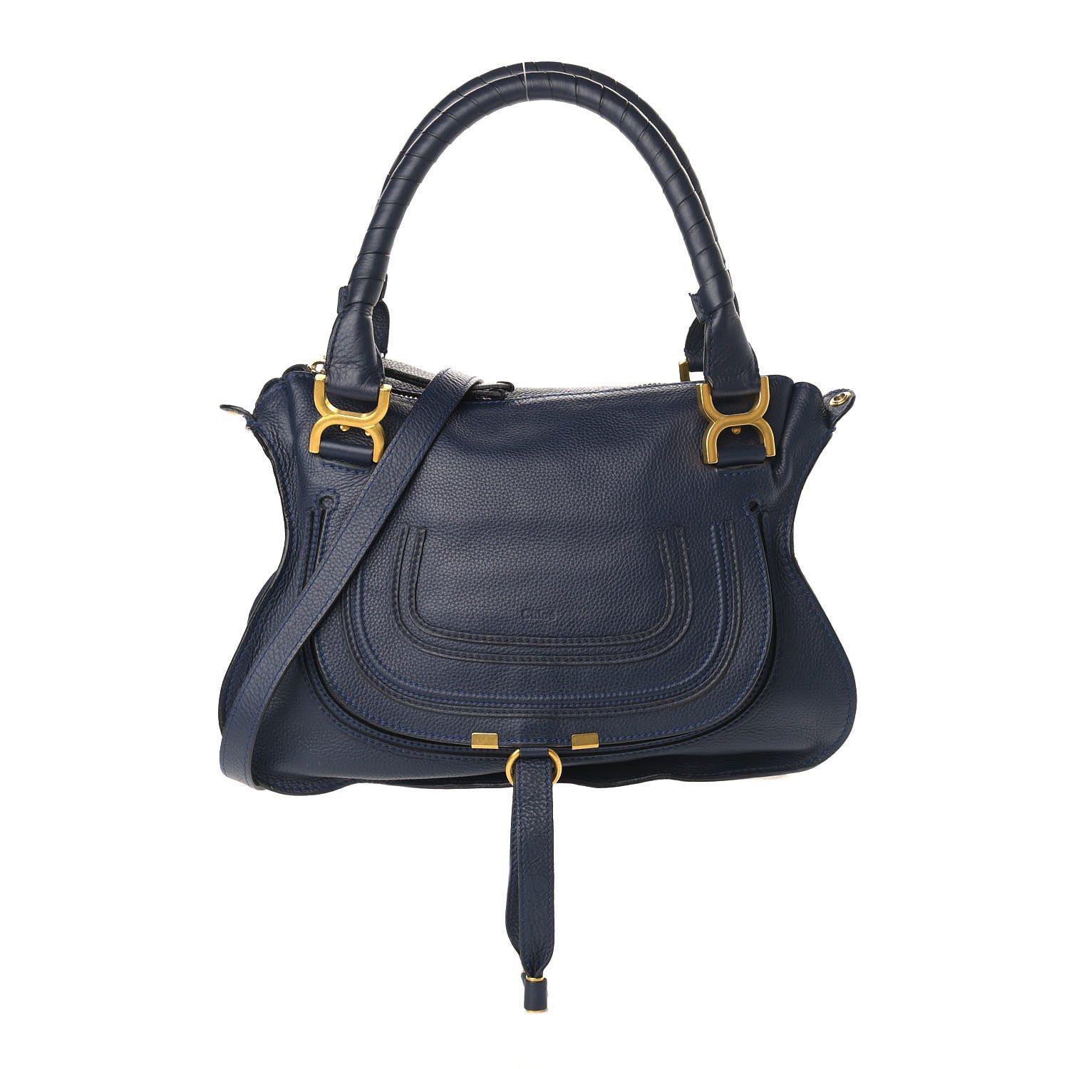 Chloe Calfskin Medium Marcie Satchel Navy 1 of 9