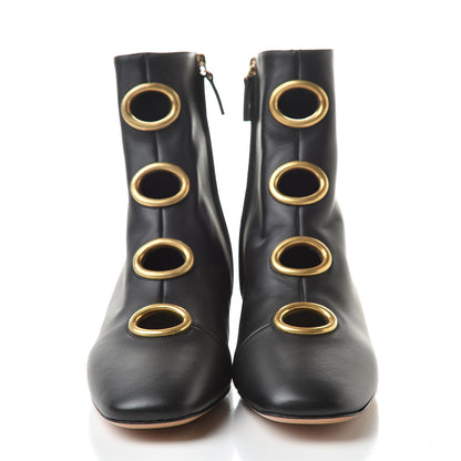 Valentino Garavani Smooth Calfskin Eyelet Ankle Boots 38.5 Black 2 of 9