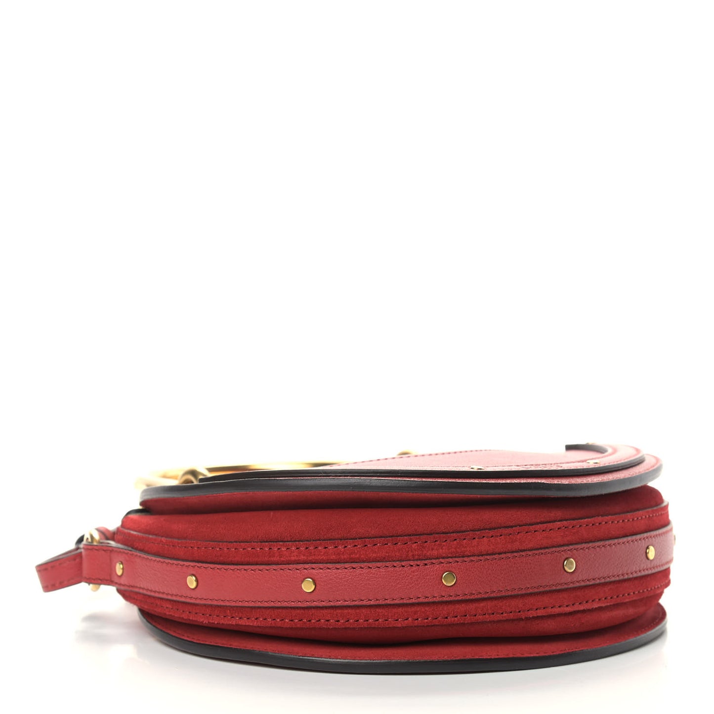 Shiny Goatskin Smooth Calfskin Suede Small Pixie Bag Dahlia Red