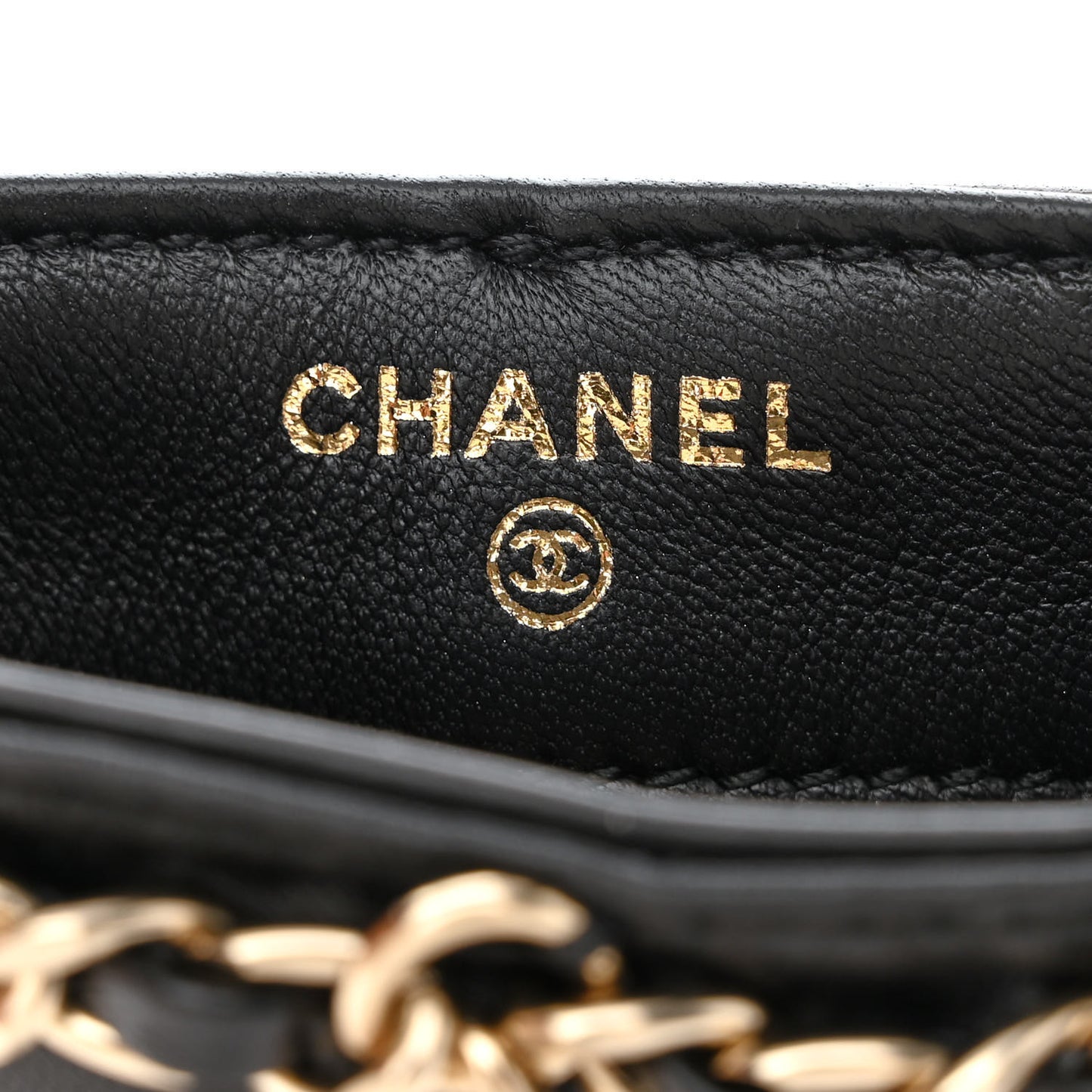 Lambskin Tech Me Out Clutch With Chain Black