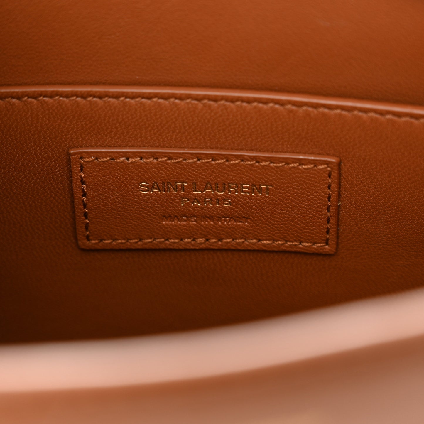 Canvas Calfskin Reverse Satchel Beige Brick
