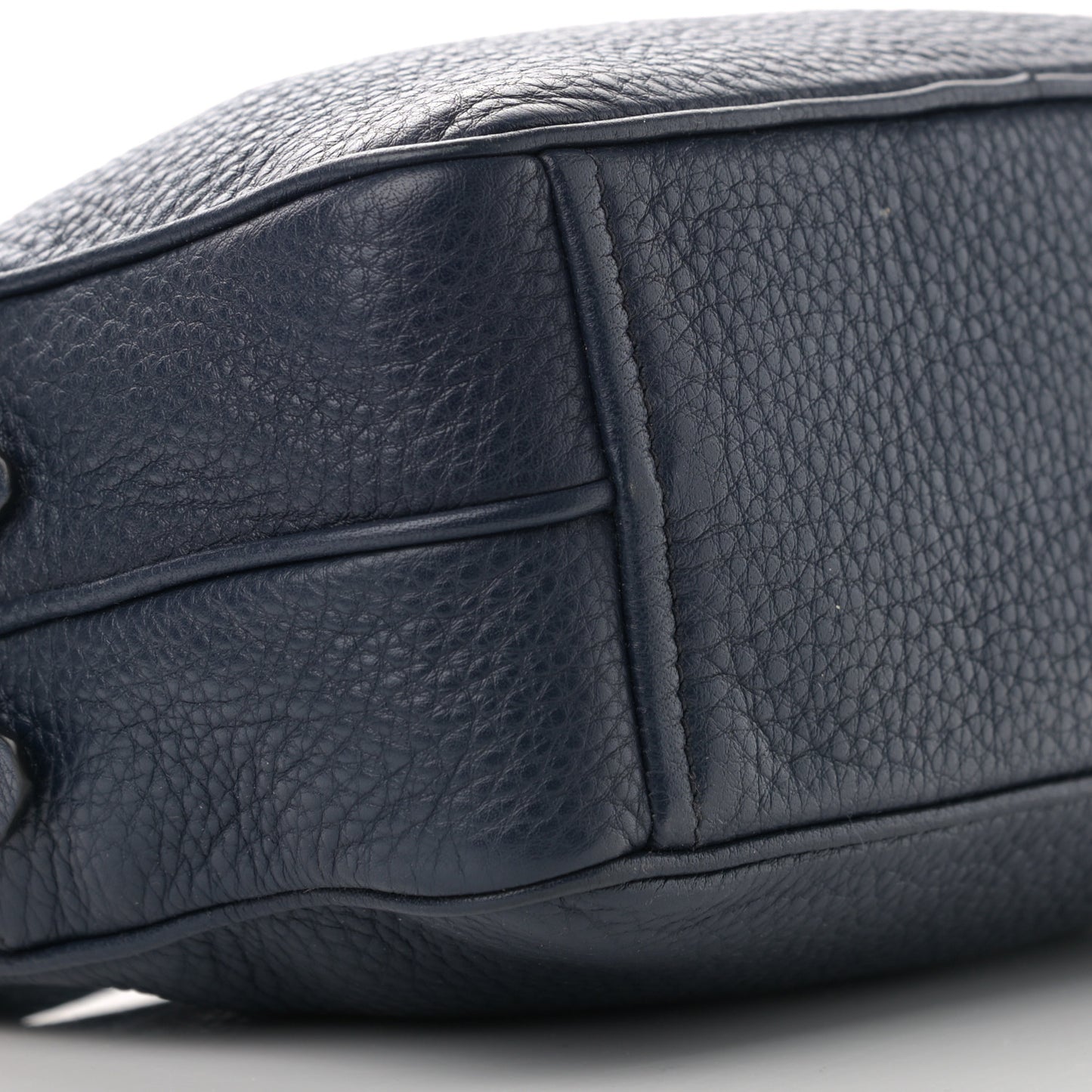 Vitello Daino Medium Double Zip Shoulder Bag Baltico