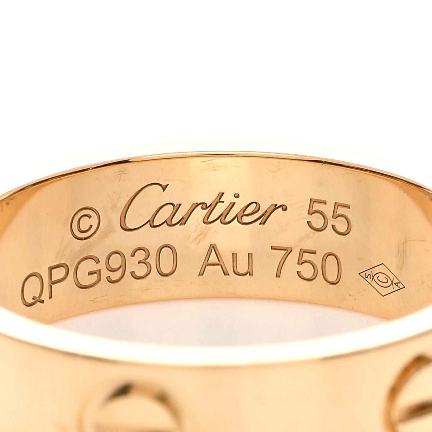 18K Yellow Gold 5.5mm LOVE Ring 55 7.25