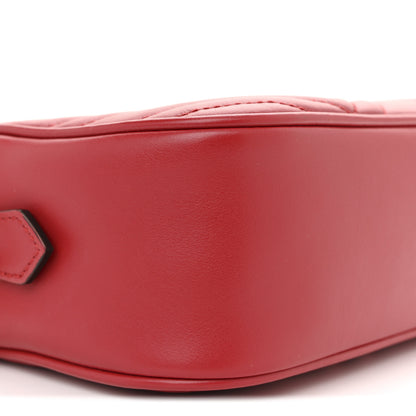 Gucci Calfskin Matelasse Small GG Marmont Chain Shoulder Bag Hibiscus Red 18 of 20