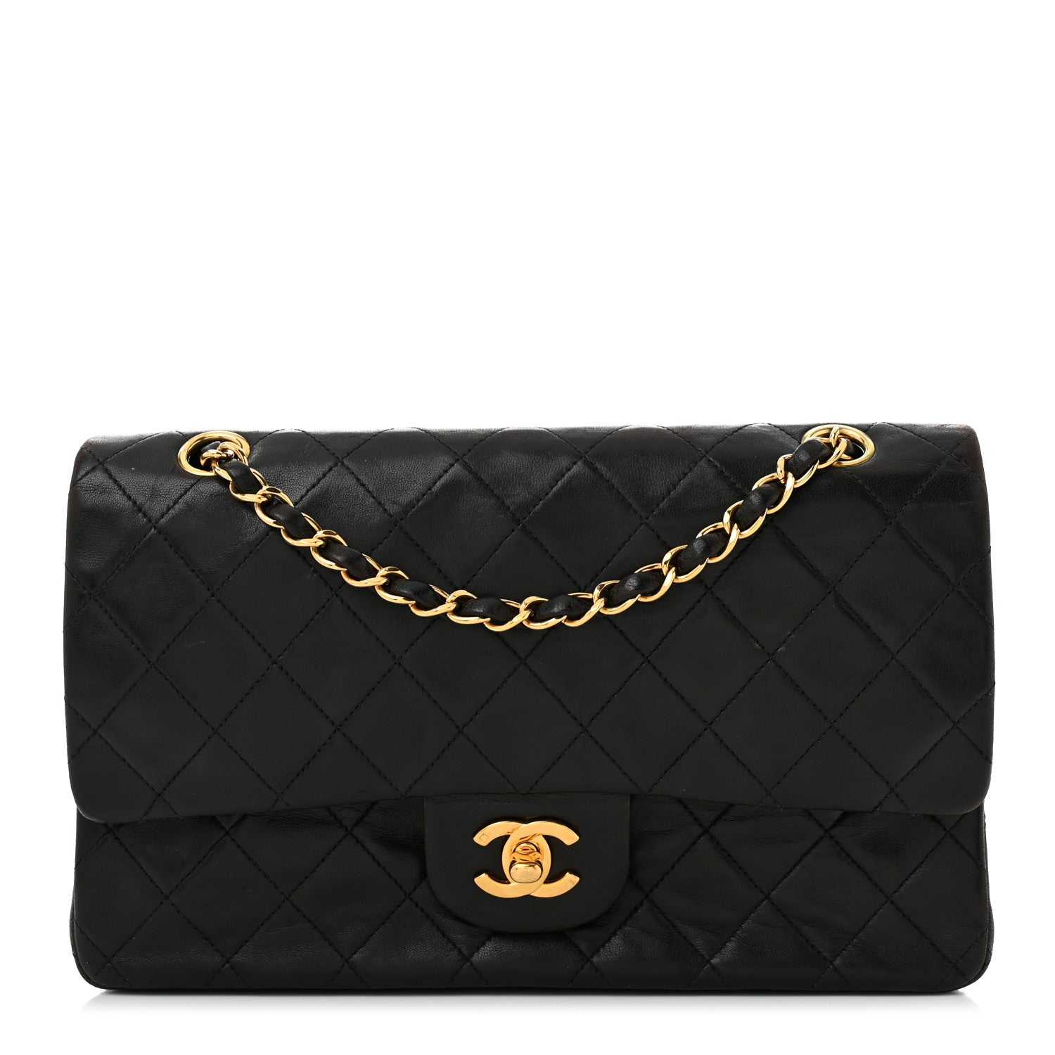 Chanel Lambskin Quilted Medium Double Flap Black 1 of 10