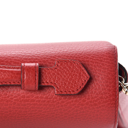 Gucci Dollar Calfskin Medium Interlocking G Top Handle Shoulder Bag Red 11 of 12