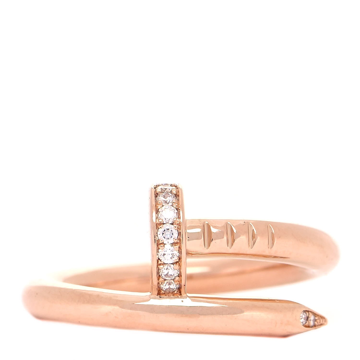 Cartier 18K Pink Gold Diamond Juste Un Clou Ring 52 6 1 of 4