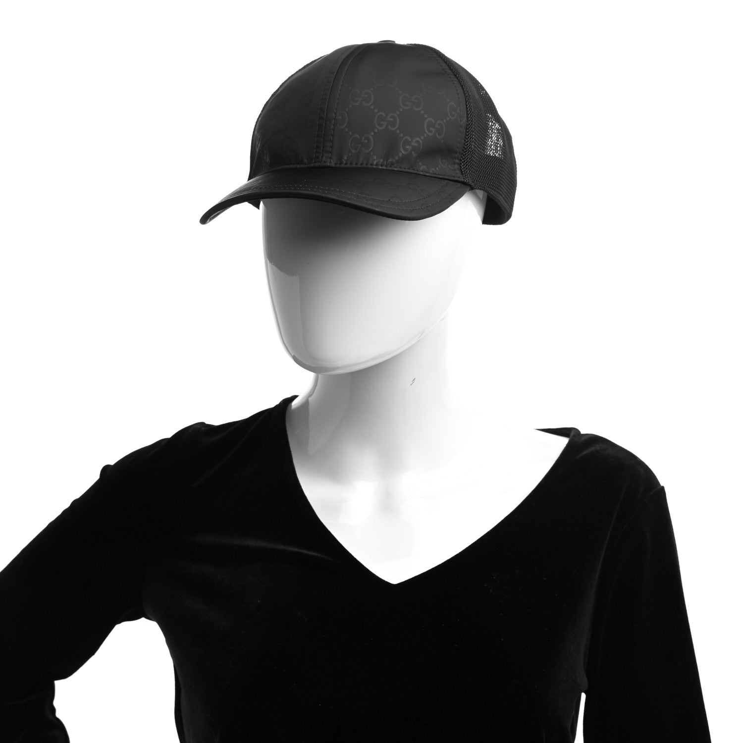 Gucci Nylon Monogram Baseball Hat M Black 2 of 9