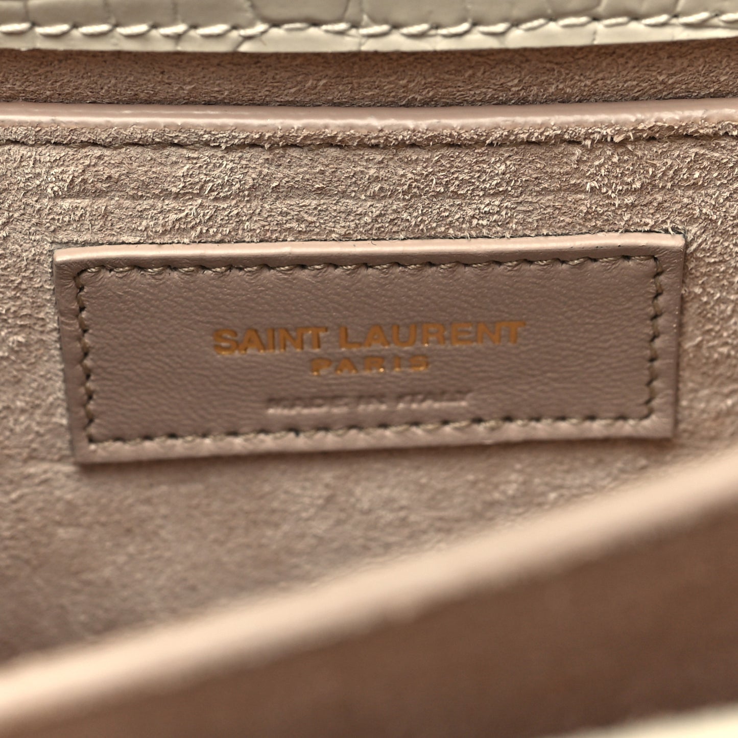Calfskin Crocodile Embossed Medium Monogram Sunset Blanc Vintage