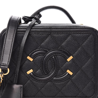 Chanel Caviar Quilted Small CC Filigree Vanity Case Black 10 of 10