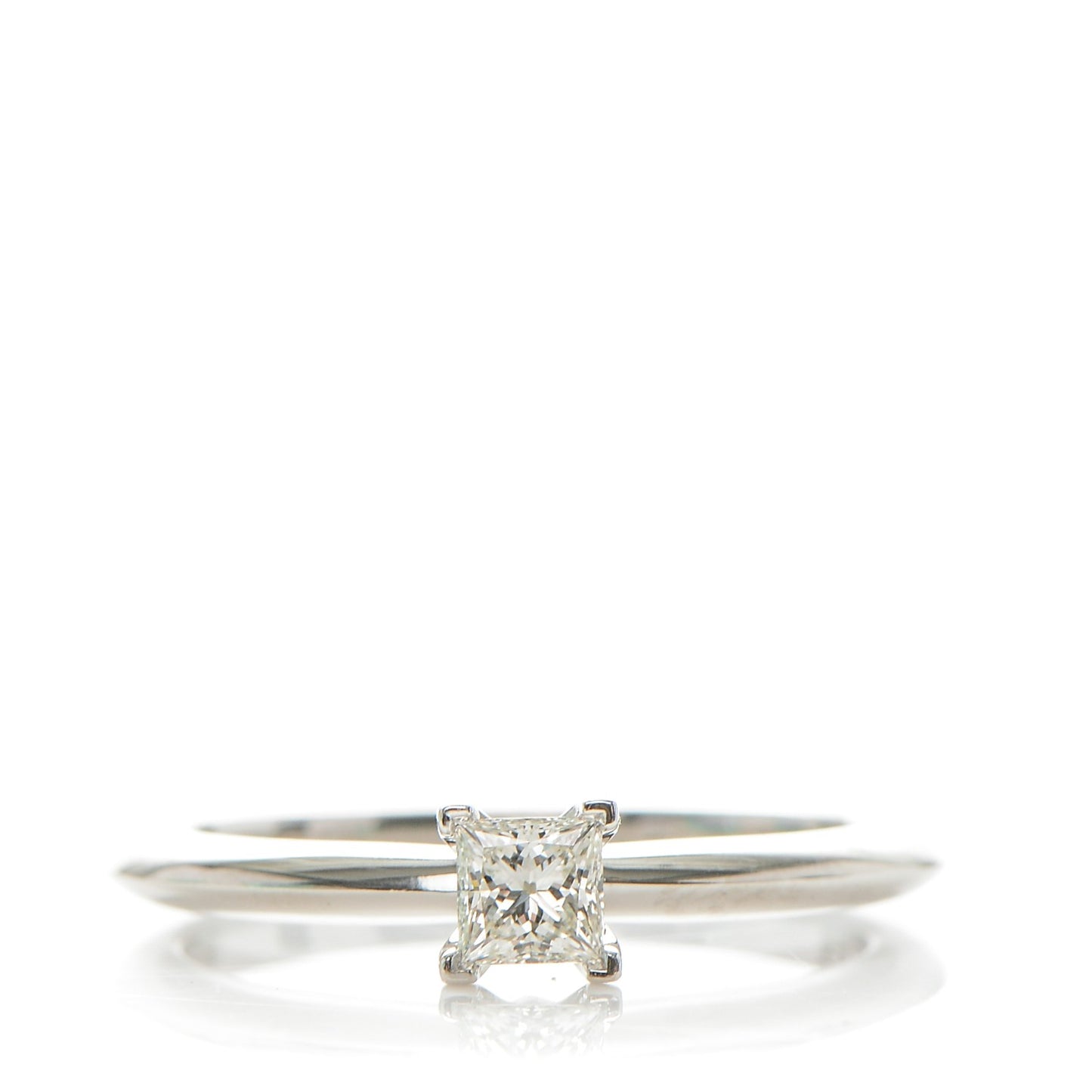 Platinum Diamond Princess Cut Engagement Ring size 6