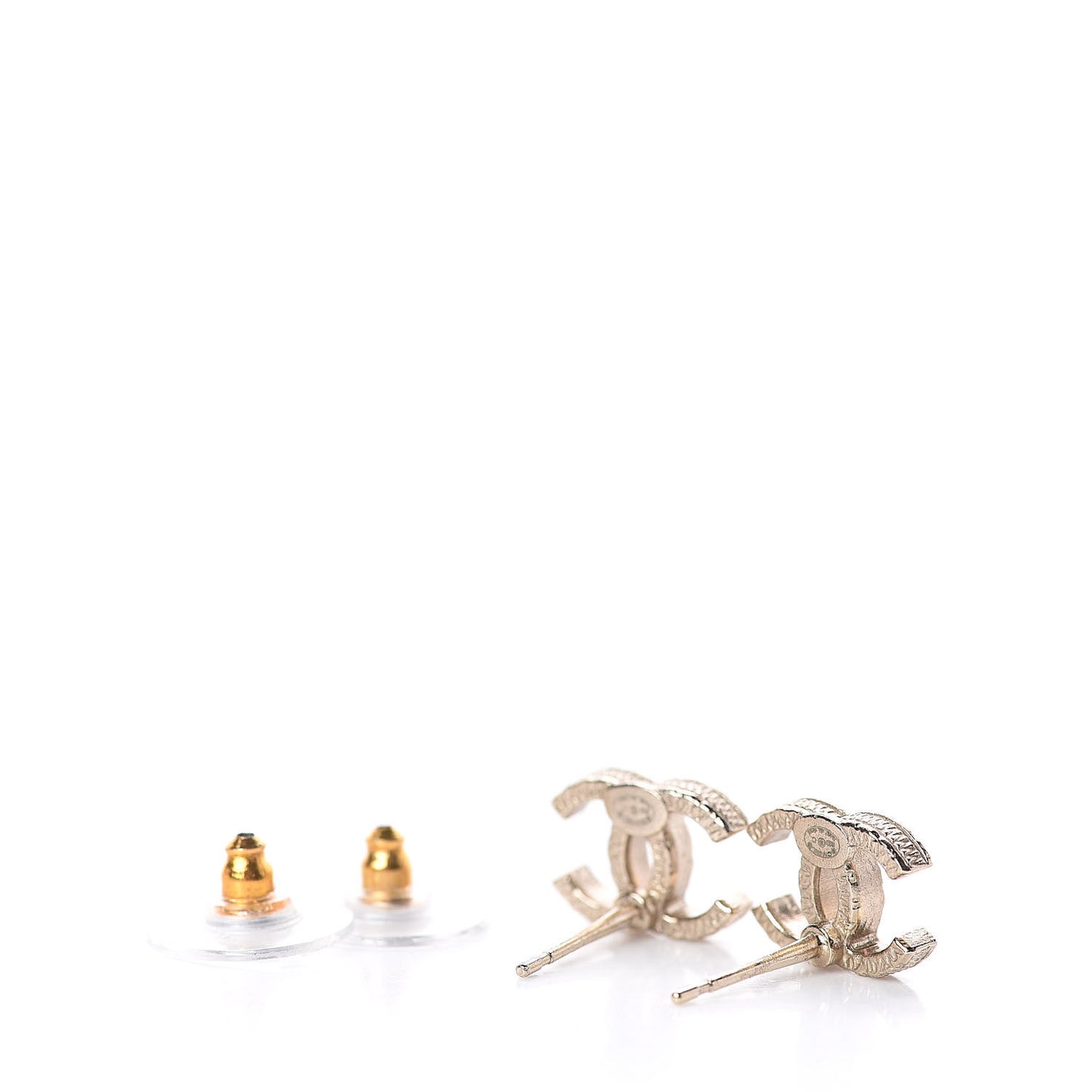 Crystal Pearl CC Earrings Light Gold