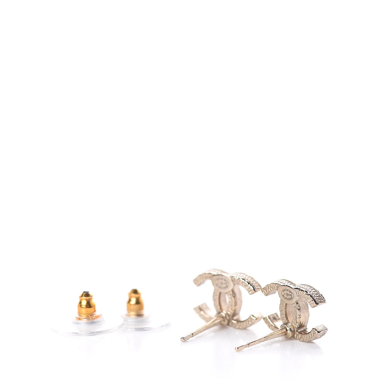 Chanel Crystal Pearl CC Earrings Light Gold 3 of 4