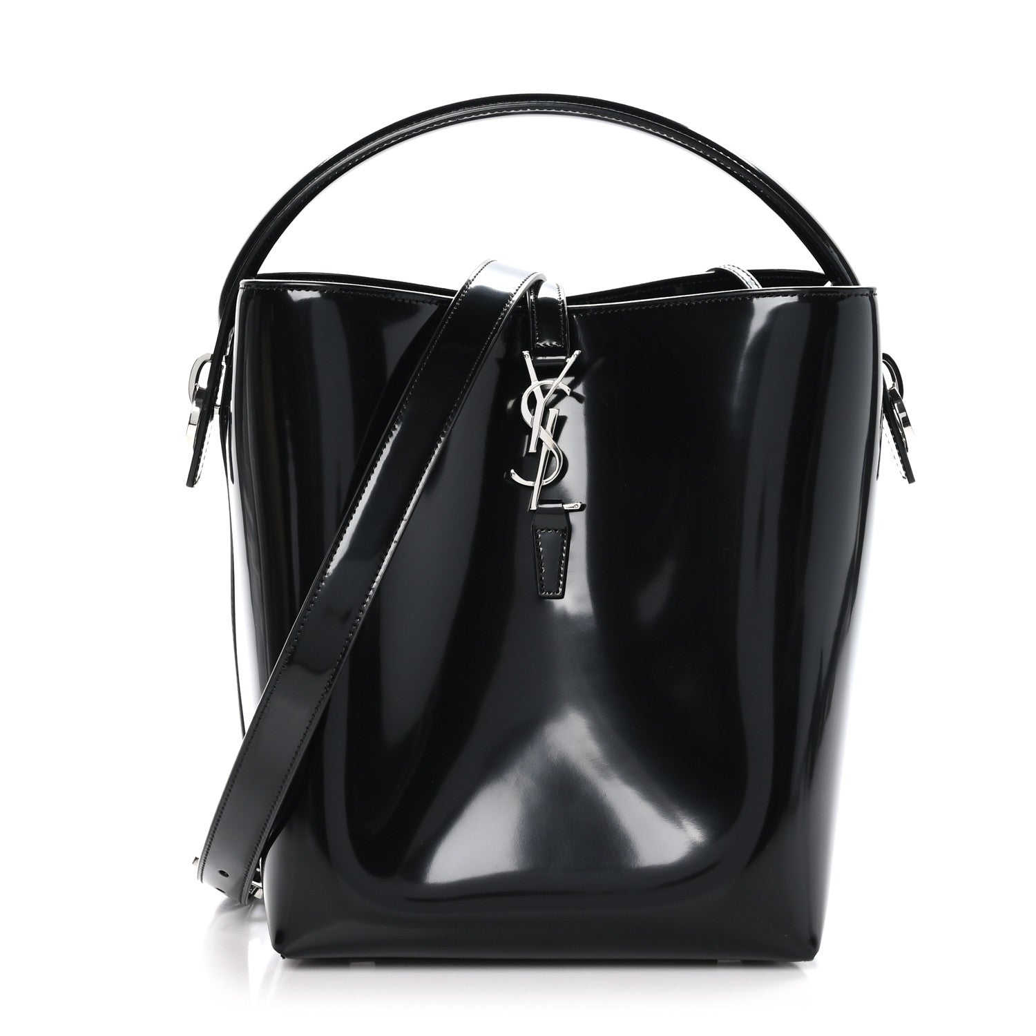 Saint Laurent Patent Calfskin Le 37 Bucket Bag Black 1 of 11