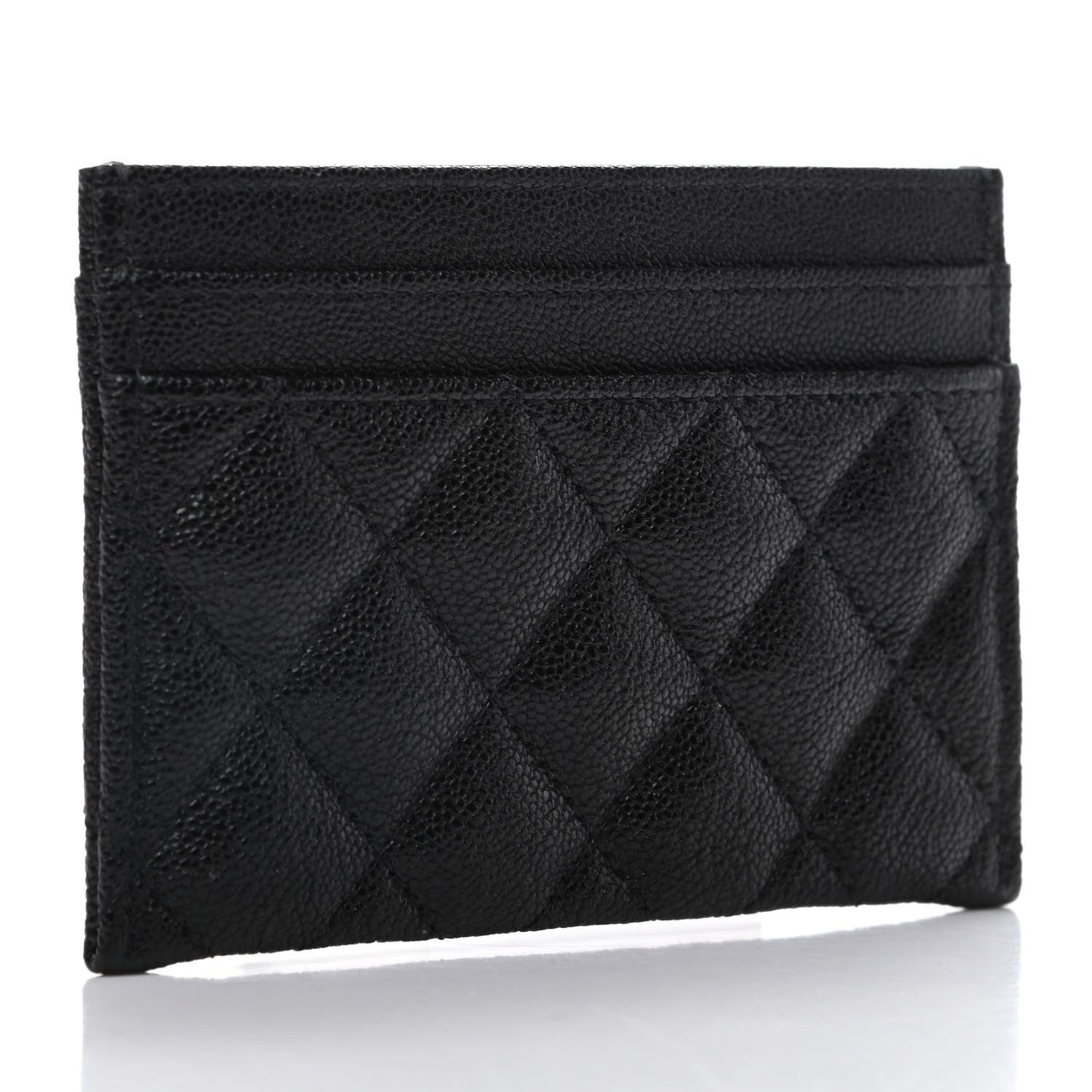 Caviar Quilted Boy Card Holder Black