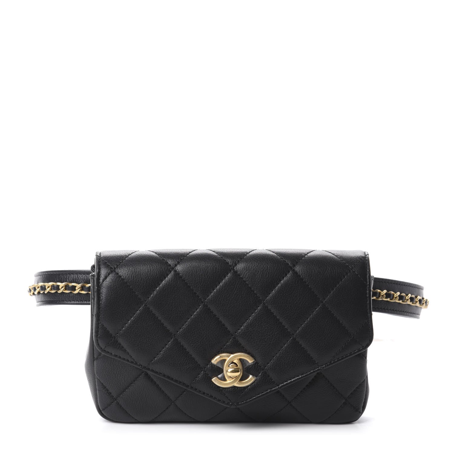 Chanel Calfskin Quilted Flap Waist Bag Black 1 of 11