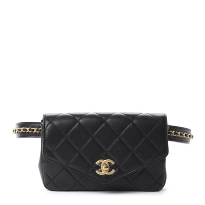 Chanel Calfskin Quilted Flap Waist Bag Black 1 of 11