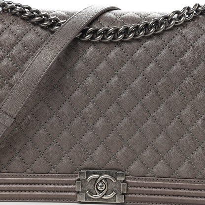 Chanel Calfskin Quilted Large Boy Flap Grey 10 of 10
