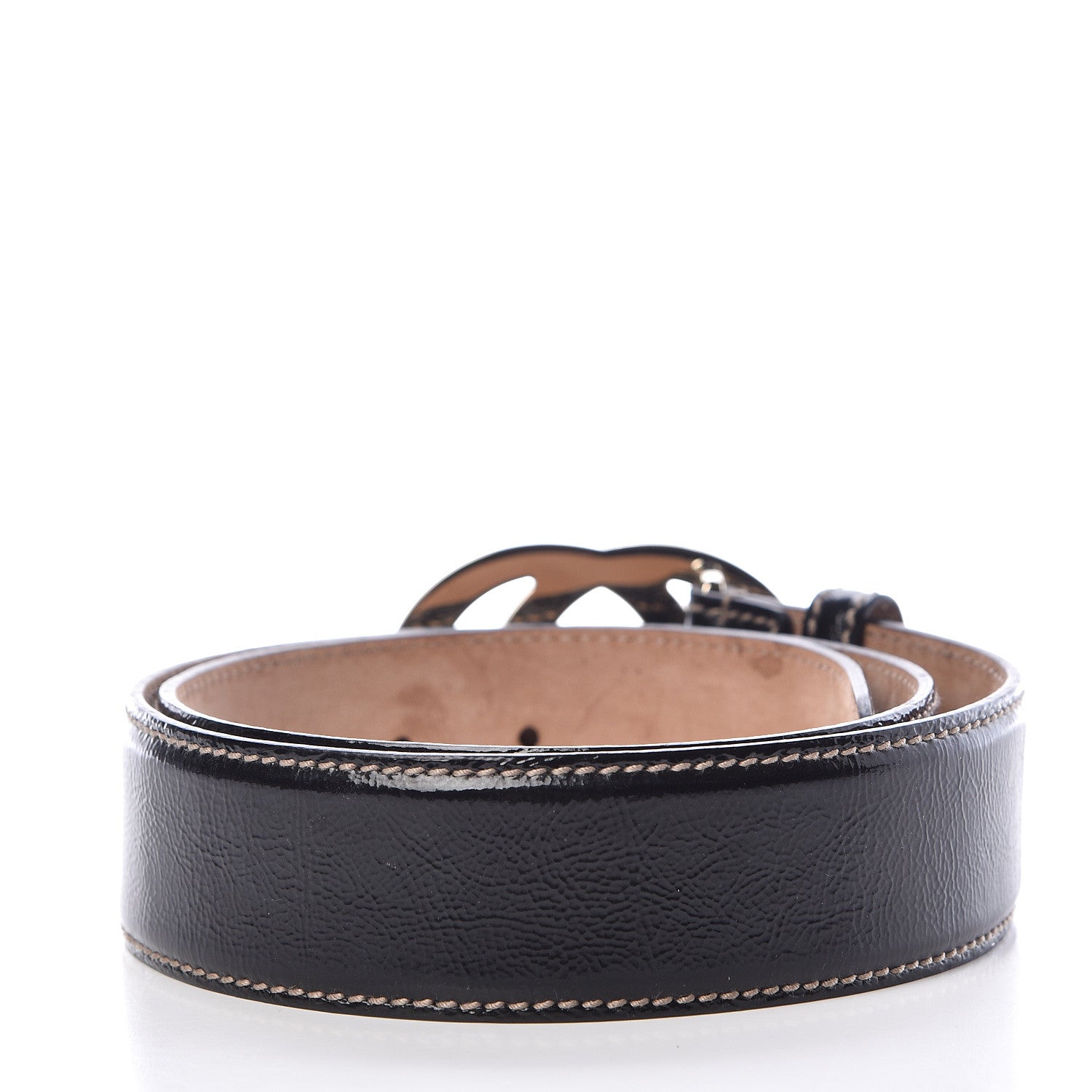 Gucci Patent Interlocking G Belt 85 34 Black 3 of 9
