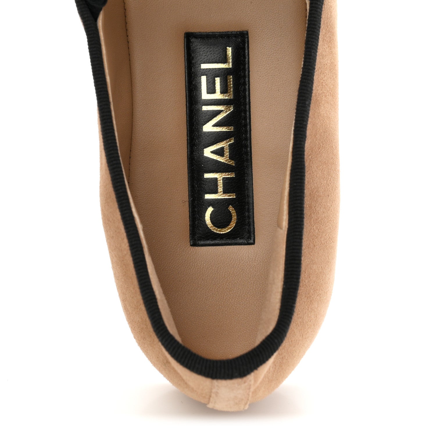 Chanel Suede Kidskin Grosgrain Mary Jane Flats 41 Beige Black 8 of 9