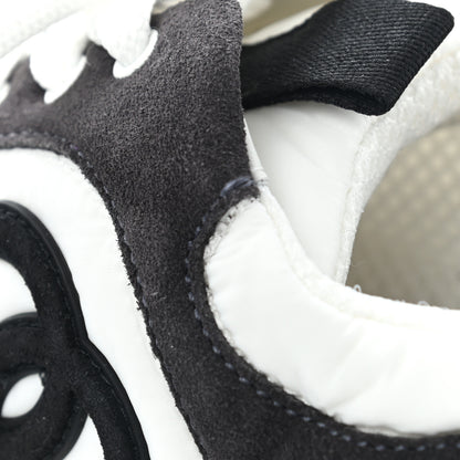Chanel Nylon Suede Calfskin CC Sneakers 36 White Dark Grey 7 of 12