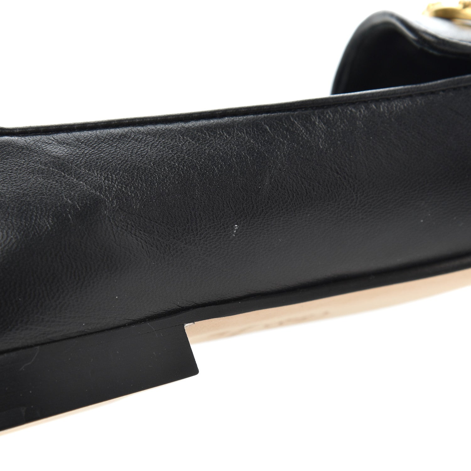Chanel Lambskin Pearl CC Loafers 37 Black 10 of 17