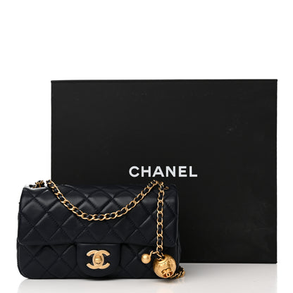 Chanel Lambskin Quilted Mini Pearl Crush Rectangular Flap Navy Blue 11 of 11