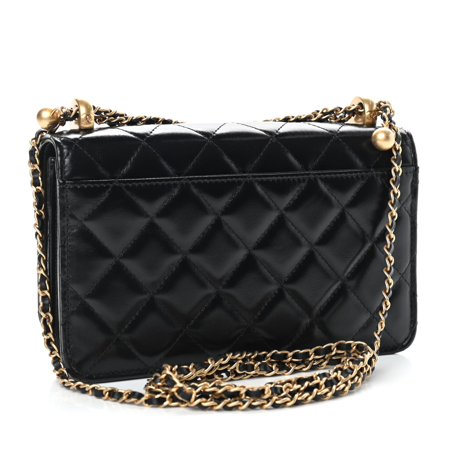 Chanel Calfskin Quilted Perfect Fit Wallet On Chain WOC Black 3 of 12
