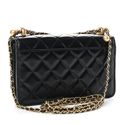 Chanel Calfskin Quilted Perfect Fit Wallet On Chain WOC Black 3 of 12